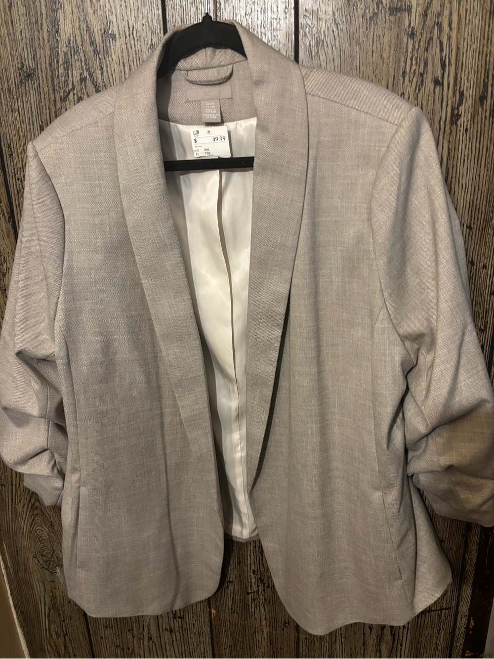 H&M grey Textured Blazer XL
